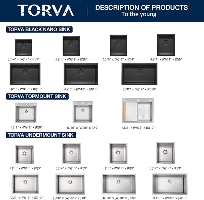 TORVA 17-Inch Gloss Black Ceramic Coating with NanoTek Undermount Kitchen Sink, PVD Coated Gunmetal Sink,16 Gauge Stainless Steel Single Bowl - 17 x 19 x 9 Inch Deep Bar/Prep Basin, Dark Gray