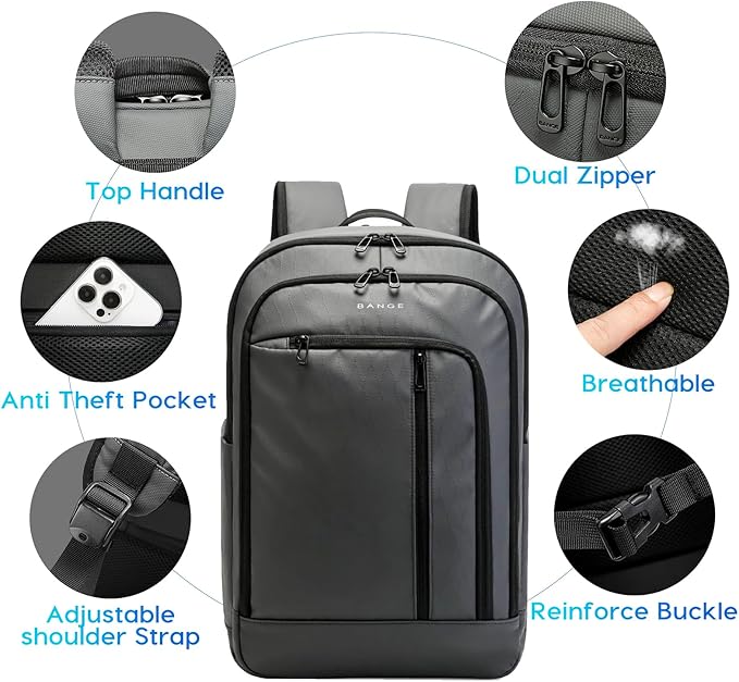 BANGE 28L Everyday Carry Backpack – Fits 15.6 Inch Laptop, Waterproof & Durable Lightweight Pack for Travel, Work, Hiking, and Commuting – Men & Women