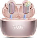 AI Language Translator Earbuds Real Time, 164 Language/6 Translation Modes Translator Earbuds 3-in-1 Translation Headphones, Bluetooth 5.4 Translation Device for Travel Business Learning, Rose Gold