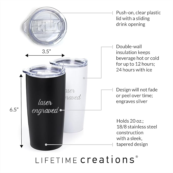 Lifetime Creations Custom Softball Coach Tumbler - Sotfball Coach Gifts for Men, Best Coach, Thank You Coaches, Softball Senior Night Gifts (White 20 Ounce Cup)