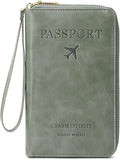 Multi-Function RFID Travel Passport Wallet with Phone Pocket - Ultimate Passport Holder for Women & Men | Holds Phones, Passports, Cash, Cards & Boarding Passes (Green)