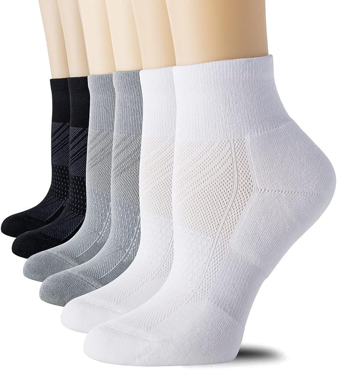 CS CELERSPORT 6 Pairs Women's Running Ankle Socks Athletic Sport Socks Cushioned