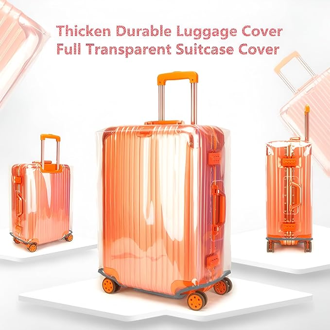 Luggage Cover 28 Inch TSA Approved,Full Clear 3mm Thickness Suitcase Cover for Luggage Suitable 28-29 Inch Suitable for Long Travel Accessories
