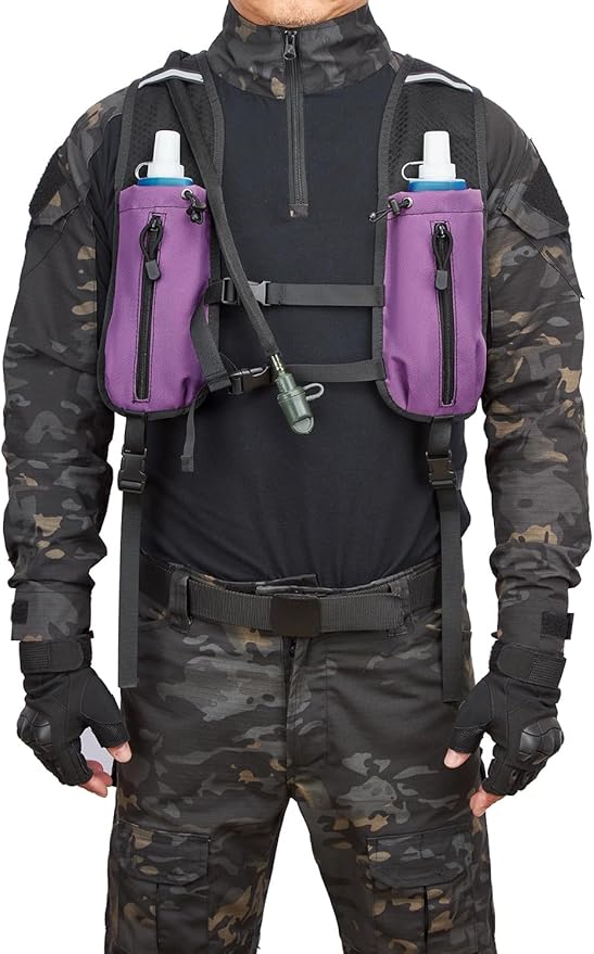 ATBP Running Hydration Vest Pack Thermal Insulation 3L TPU Water Bladder Tactical Backpack Bag for Cycling Hiking Daypack Men & Women
