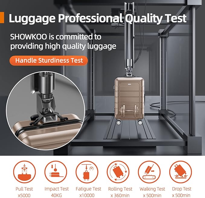 SHOWKOO Luggage Sets Expandable PC+ABS Durable Suitcase Double Wheels TSA Lock 3pcs, Champagne