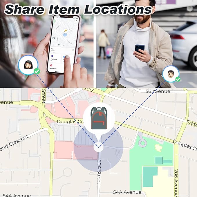 Key Finders, Luggage Tracker Tag Works with Find My (iOS only), Item Locator for Keys, Wallet, Suitcase,Bicycle and More, Replaceable Battery, IP67 Waterproof, Black, 1 PACK