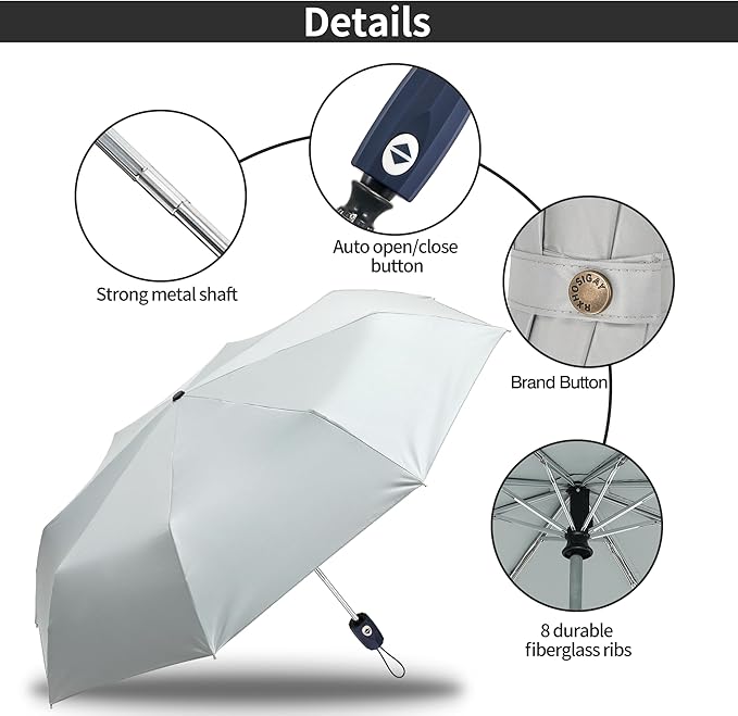 Color Glue Coating Sun Umbrella UV Protection Compact Folding Windproof Parasols Travel Auto Open Close Blocking UV 99.98%