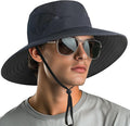 NPQQUAN Ponytail Sun Bucket Hats for Women Men Wide Brim UPF 50+ Fishing & Beach Hats