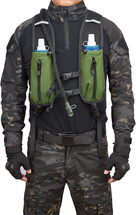 ATBP Running Hydration Vest Pack Thermal Insulation 3L TPU Water Bladder Tactical Backpack Bag for Cycling Hiking Daypack Men & Women