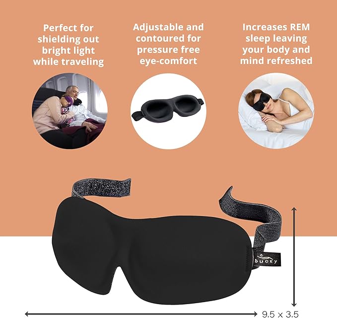 Bucky 40 Blinks No Pressure Eye Mask for Travel & Sleep, Ruby Pop, One Size