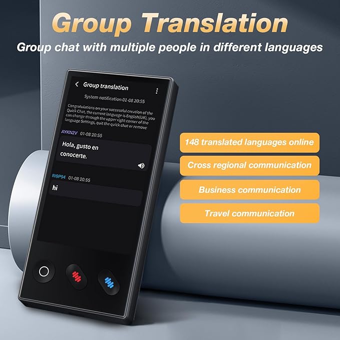 Language Translator Device 2025, AI & ChatGPT & No WiFi Needed, Real-Time Two Way Voice/Photo Translation, 148+ Languages Offline/Online, Portable for Business, Learning & Global Travel