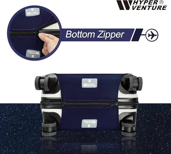 HYPER VENTURE Washable Luggage Cover - Fashion Suitcase Protector Fits 18-22 Inch Luggage (Nightscape, S)