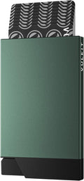 VULKIT Pop up Card Holder Minimalist Credit Card Holder RFID Blocking Slim Metal Card Case for Men or Women(Midnight Green)