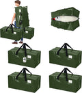 4 Pcs 24 Gallon Large Moving Bags with Zipper and Handles Foldable Storage Duffle Bags Heavy Duty Extra Large Totes for College Dorm Travel Clothes Blankets Bedding Moving (Green)