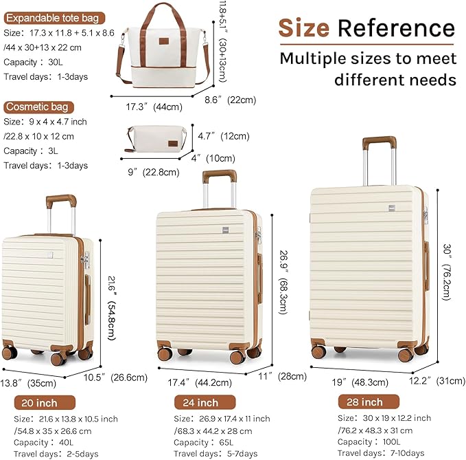 imiomo 28 IN Large Luggage, Suitcase with Spinner Wheels, Hardside Lightweight Rolling Travel Luggage with TSA Lock