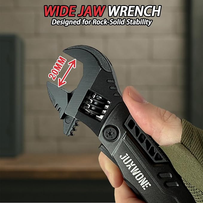 19-in-1 Multitool Wrench – Stainless Steel Adjustable Wrench with Pliers, Knife, Wire Cutter, Saw, Screwdrivers – Compact EDC Pocket Tool for Camping, DIY Repairs, Gift for Men