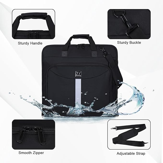 Garment Bags for travel,Hanging clothes Bag for Men Women,Suit Bags with Shoulder Strap,Wedding dress/shirt carry on luggage with fence hook,Wrinkle Free foldable duffle bag,Waterproof luux travel bag