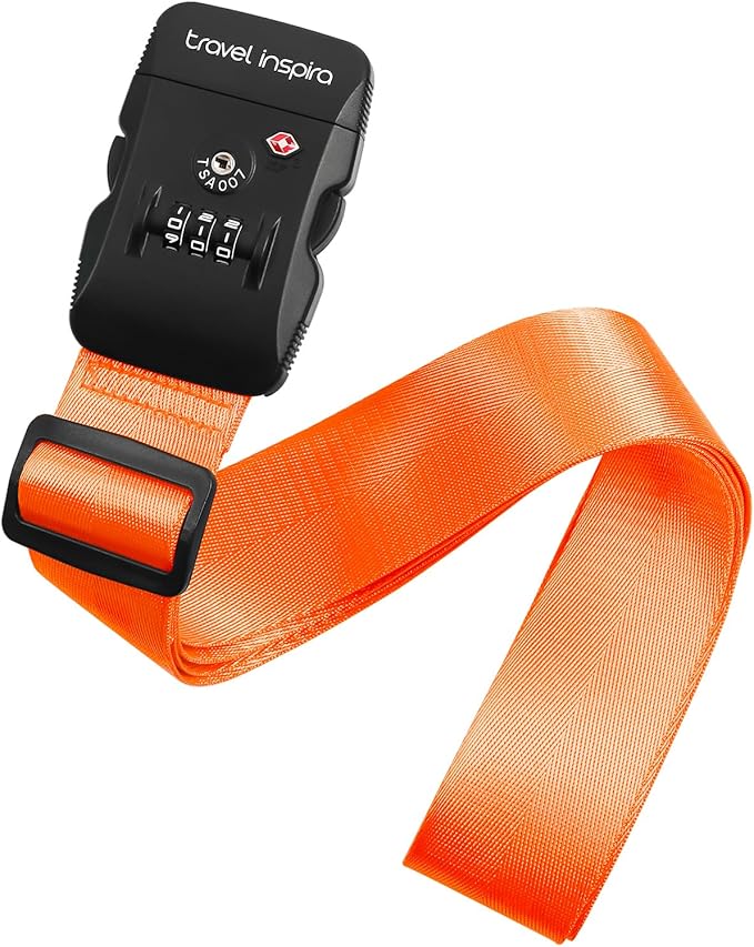Travel Inspira Luggage Straps for Suitcases with TSA Lock, Protect Your Luggage Anti-Burst, High Visibility Color, Easy to Identify Luggage Adjustable Heavy Duty Belt for 20-32 Inch Suitcases