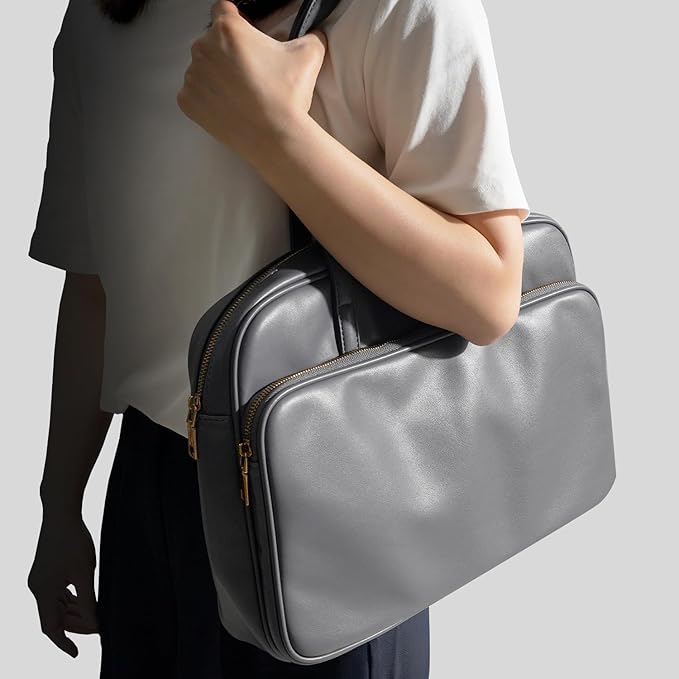 Laptop Tote for Men & Women 14Inch Computer Bags Briefcase Business Office Travel Work Handbag Carrying Bag with Large Front Pocket Color Grey