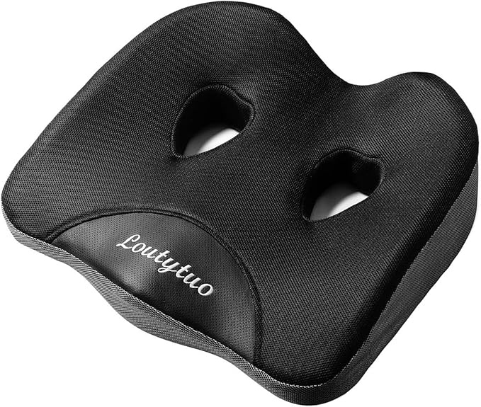 LOUTYTUO Seat Cushion Pillow,100% Memory Foam and Washable Cover,for Office Chair,Car Seat and Wheelchair,Tailbone & Sciatica & Back Pain Relief
