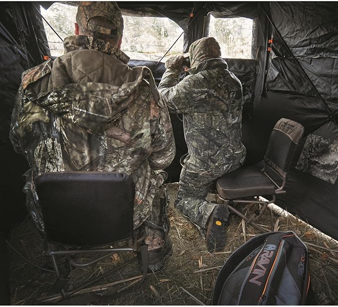 Guide Gear Huntrite 360 Swivel Hunting Blind Chair, 300 Pound Capacity, Folding, Lightweight, Portable, Padded Cushion Hunting Seat, Hunt Gear and Equipment, Black