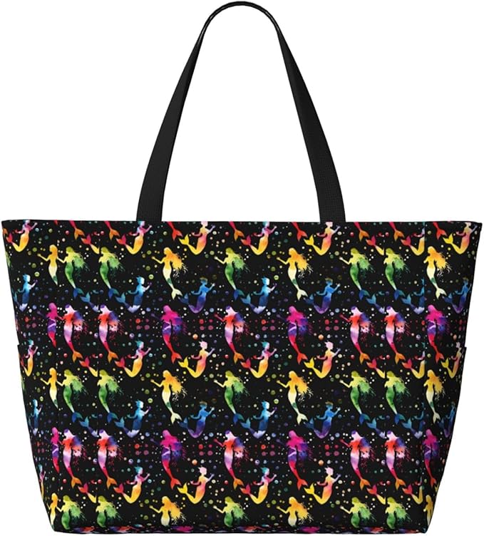 Beach Bag for Women Beach Tote Bag Waterproof Sandproof Large Bags with Zipper Big Capacity for Vacation Travel
