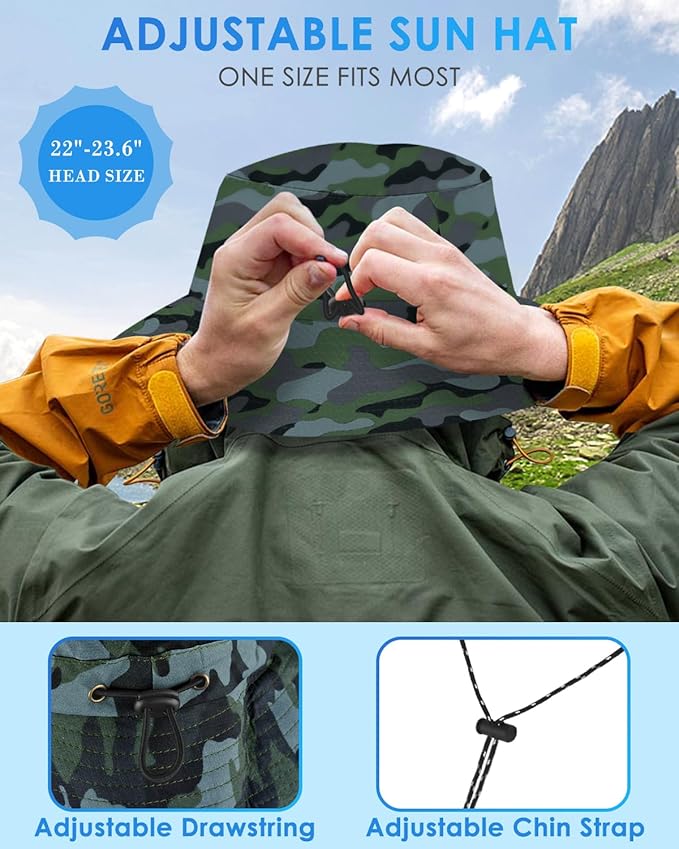 BROTOU Foldable Bucket Hats for Women/Men, UPF 50+ Wide Brim Sun Hat, Waterproof Fishing Cap with UV Protection
