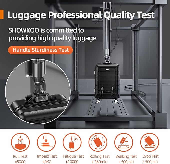 SHOWKOO Luggage Sets Expandable PC+ABS Durable Suitcase Double Wheels TSA Lock Black
