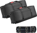 Finnhomy 120L Foldable Rolling Duffel Bag with 3 Wheels, Light Weight Travel Duffel bag with Large Loading Capacity, 32 inch Rolling Duffel bag with Shoulder Strap for Travel Camping Sports
