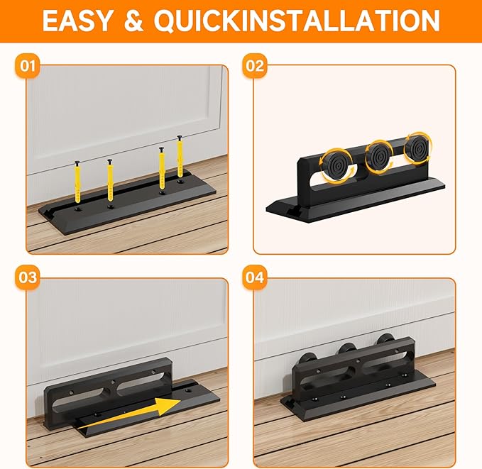Door Security Bar, French Security Door Brace, Security Door Barricade, Withstands 3000 Lbs, Prevents Entry Burglaries Home Invasions