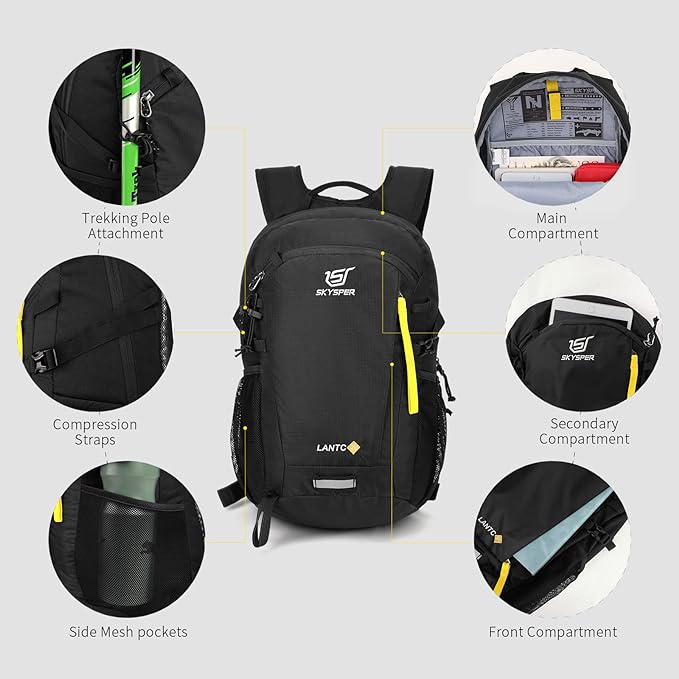 SKYSPER Small Hiking Backpack, 20L Lightweight Travel Backpacks Hiking Daypack for Women Men