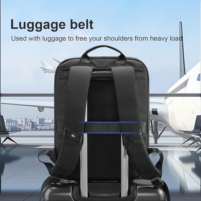 SOKOK Carry On Travel Backpack Waterproof Business Backpack with Laptop Compartment, Slim Hardshell Computer Backpack for Men and Women, Graphite