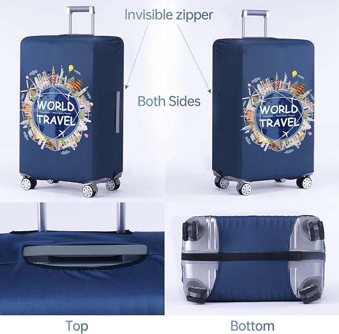 TRAVELKIN Luggage Covers For Suitcase Tsa Approved,Suitcase Cover Protector Fit 18-32 Inch Luggage