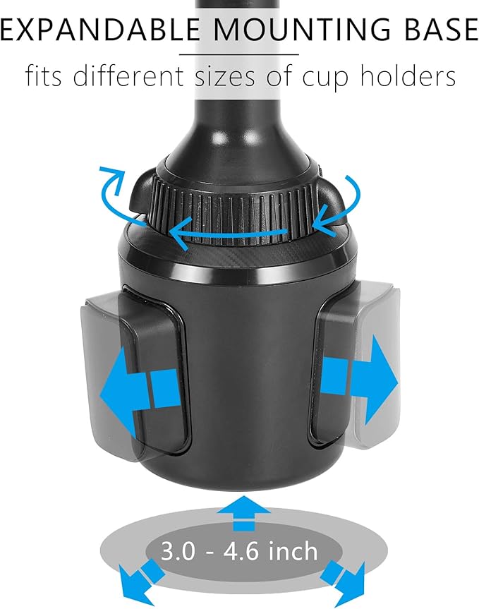 1Zero Solid GPS Cup Holder Mount for Garmin [Adjustable Arm], Replacement Car Truck Cupholder Ball Mount Compatible with Garmin Nuvi Drivesmart RV Dezl Drive Zumo Driveassist DriveLuxe Navigator