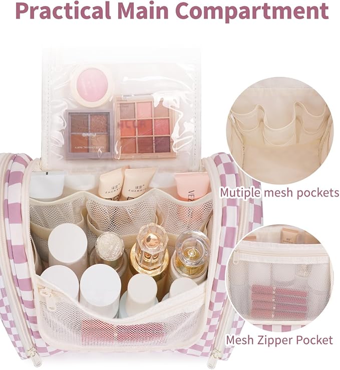 Narwey Hanging Toiletry Bag for Women Travel Makeup Bag Organizer Toiletries Bag for Cosmetics Essentials Accessories