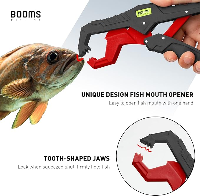 Booms Fishing Gear and Equipment: 6pcs Fishing Tools Kit with Needle Nose Pliers, Fish Gripper, Scissors, 24" Ruler, Retractor & Lanyard - Saltwater Fishing Tackle Accessories Gifts for Men, TK1