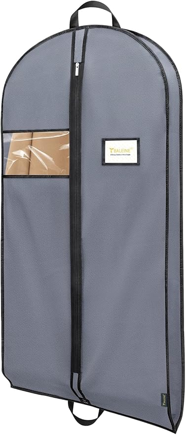 BALEINE 1PK Heavy Duty Garment Bag with Shoe Storage Travel Bag for Dresses, Suit, Coats Travel Essential (54", Grey)