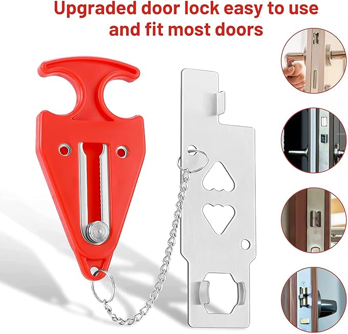 Upgraded Door Stop Alarm with Portable Door Lock 120 dB Travel Door Stopper Door Wedge Alarm,Dual Protection-with 3 Levels Sensitivity for Traveling Hotel Home Apartment College House
