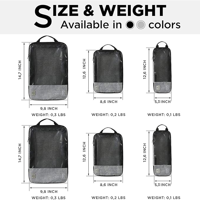 VASCO Compression Packing Cubes for Travel