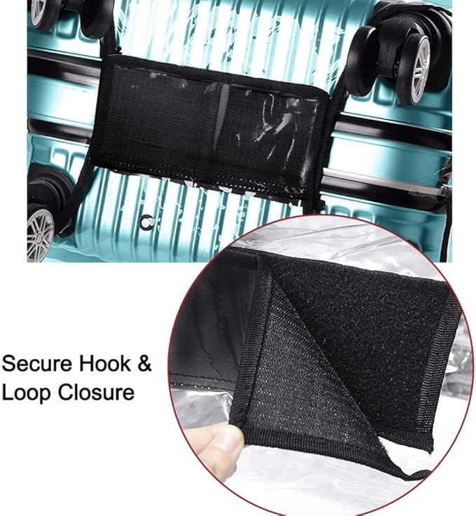 Suitcase Covers for Luggage – TSA Approved Clear PVC Luggage Protector Cover, Thick Transparent Waterproof Sleeve with Large Hook and Loop Closure, Fits 20" Wheeled Suitcases