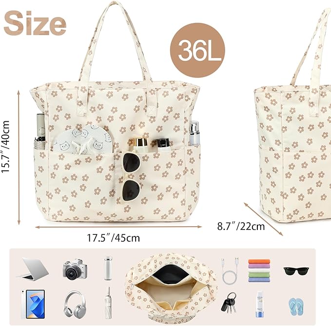 Beach Pool Bags Tote for Women Ladies Large Gym Tote Carry On Bag With Wet Compartment for Weekender Travel Waterproof