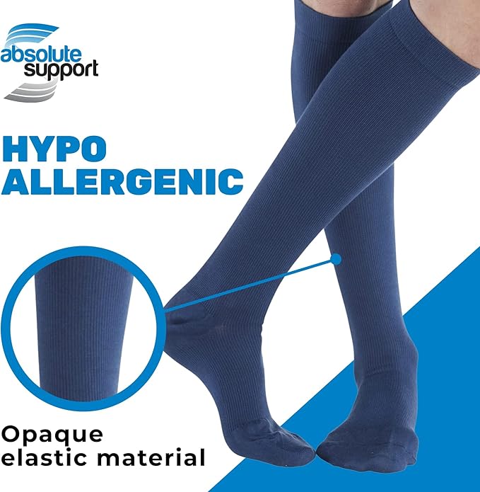 ABSOLUTE SUPPORT Cotton Compression Socks for Women & Men 20-30 mmhg Knee High