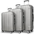FOCHIER F Luggage Sets, Expandable 3 piece Hard Shell Luggage Set with TSA Lock, PC+ABS Hardside Travel Suitcase with Wheels for Women Men 20 24 28 Inch (Grey)