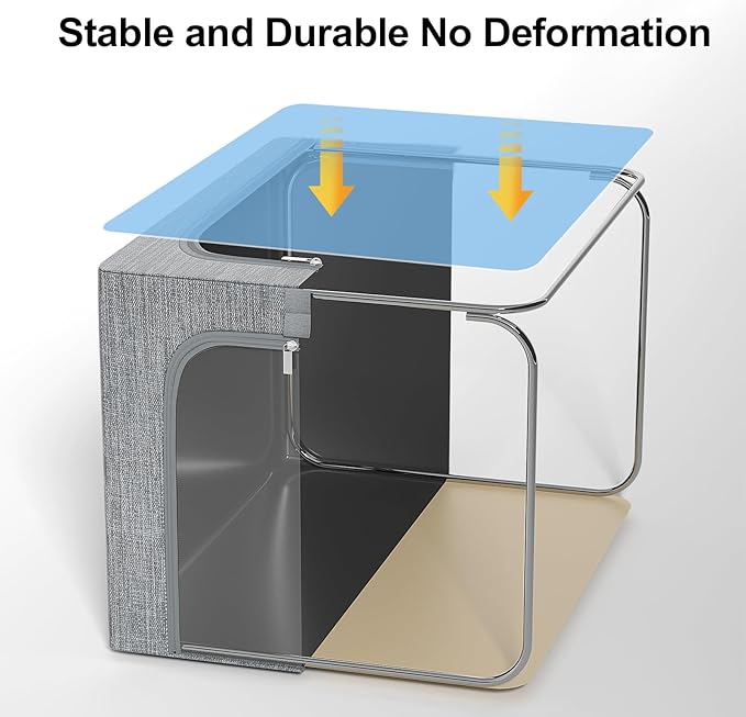 GoMaihe Clothes Storage Bin with Metal Frame: 6-Pack Stackable Closet Storage Bin with Lid & Clear Window, Sweater Boxes Storage for Closet Bedding Clothing Storage Organizer 40L