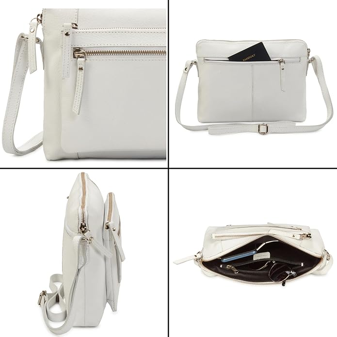 Wise Owl Accessories Small Soft Pebbled Real Leather Crossbody Handbags Purses Sling Crossover Shoulder Bag