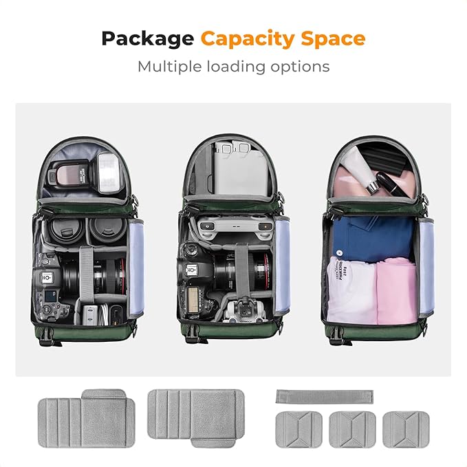 K&F CONCEPT Camera Sling Bag Crossbody Bag Camera Shoulder Backpack DSLR/SLR/Mirrorless Photography Bags Compatible with Canon/Nikon/Sony/Fuji/Gopro/DJI