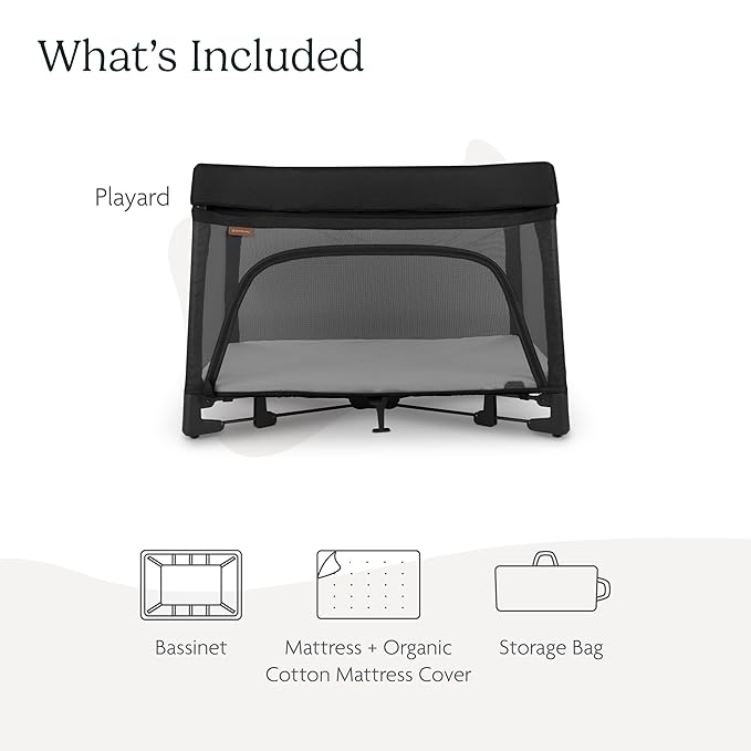 UPPAbaby Remi Playard | Deluxe 3-in-1 Portable Playard, Bedside Bassinet + Travel Crib| Mesh Bassinet, Mattress, Organic Cotton Mattress Cover + Storage Bag Included | Jake (Charcoal)