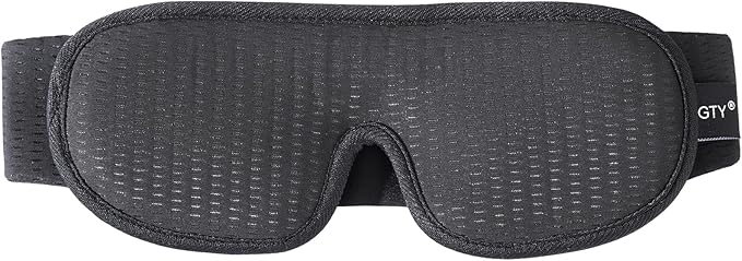 Sleep Mask for Men and Women 3D Contoured Eye Mask Patented Adjustable Light Blocking Night Mask for Sleeping (Black)