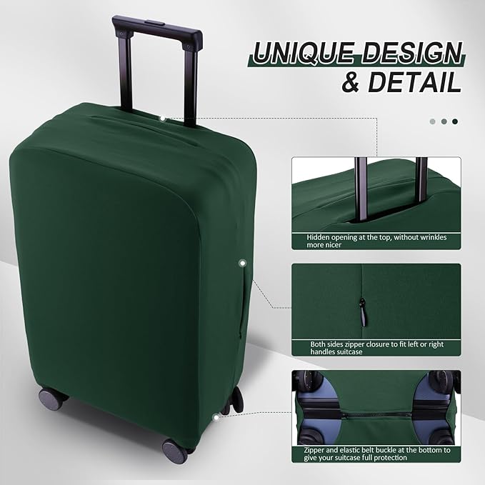 Travel Luggage Cover Suitcase Protector Scratch-Resistant Fit 19-31 Inch Suitcase, Not Included Suitcase (Avocado Green, SX(22-23 inch))
