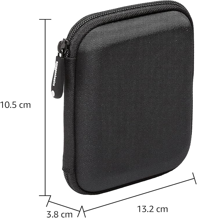 Amazon Basics Small Hard Shell Carrying Case For My Passport Essential External Hard Drive 1 Pack, Black
